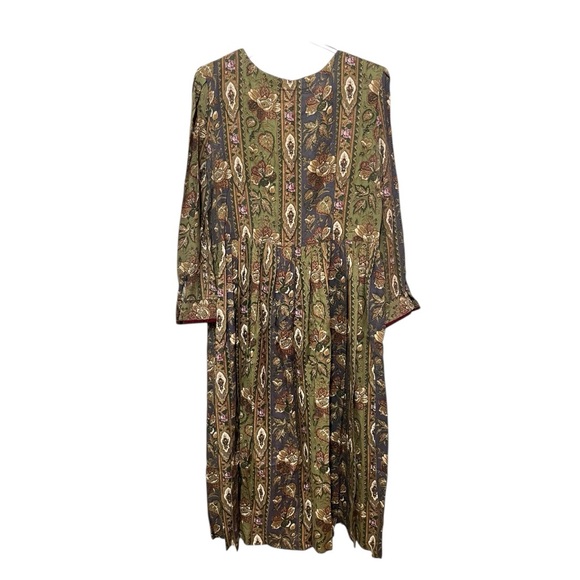 Bohemian Long Sleeve Dress with Earthy Tones - Picture 4 of 6
